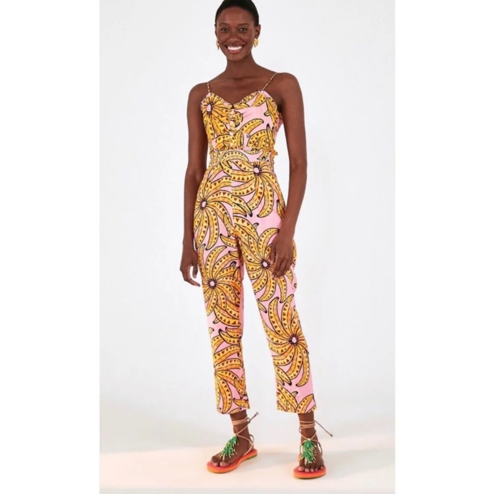NWT FARM Rio Banana Floral Jumpsuit